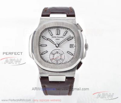 Patek Philippe Nautilus Chronograph Replica Automatic Watch Price - TW White Dial 40.5mm 7750 Men's